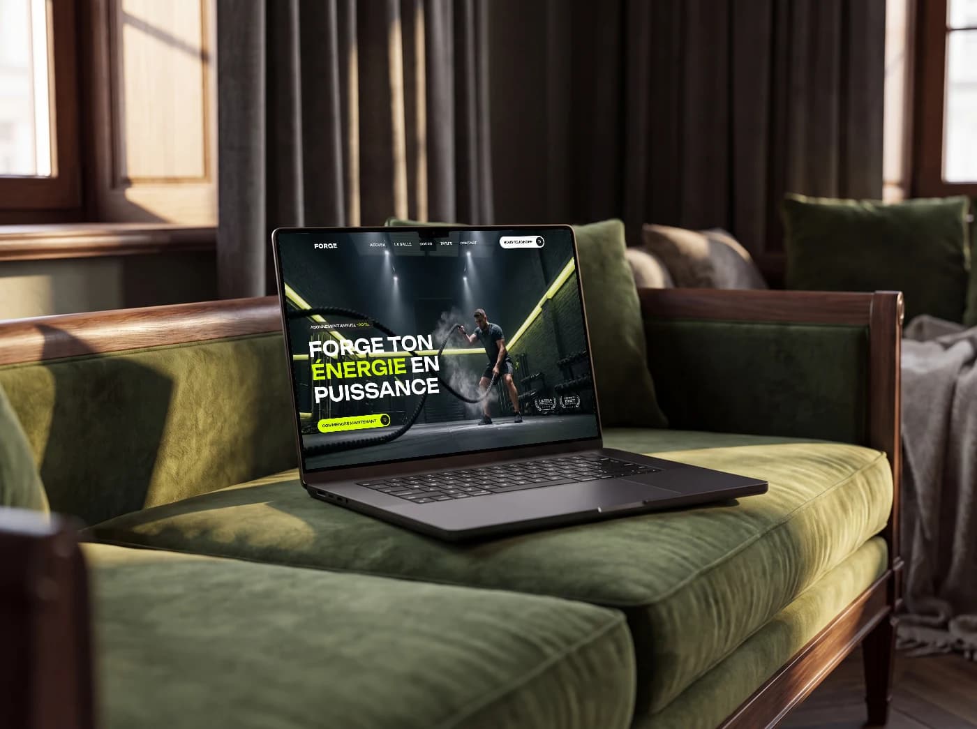 Forge, site de démonstration sport & fitness conçu par Reflect Studio