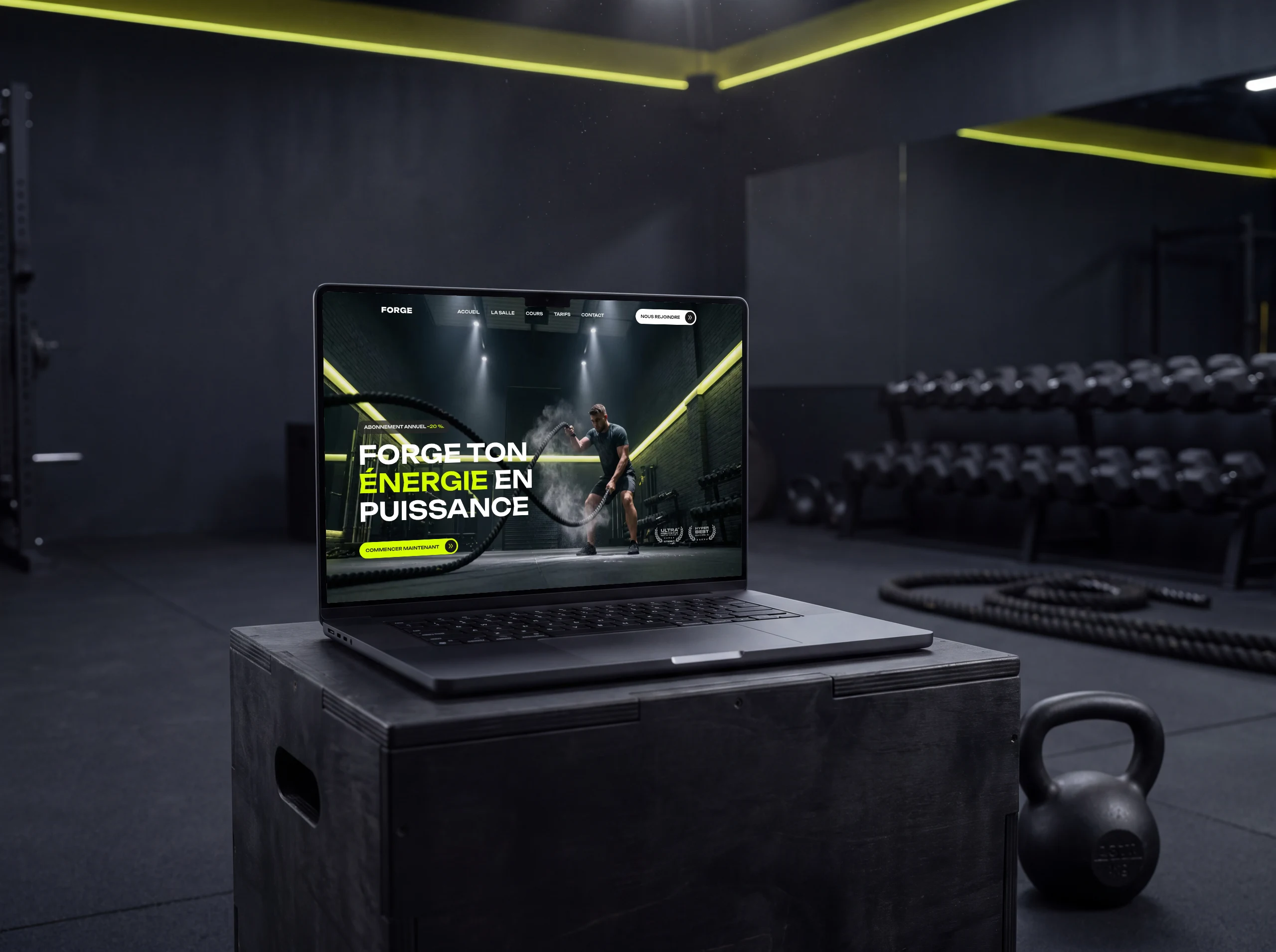 Forge, démo salle de sport à Sion conçue par Reflect Studio