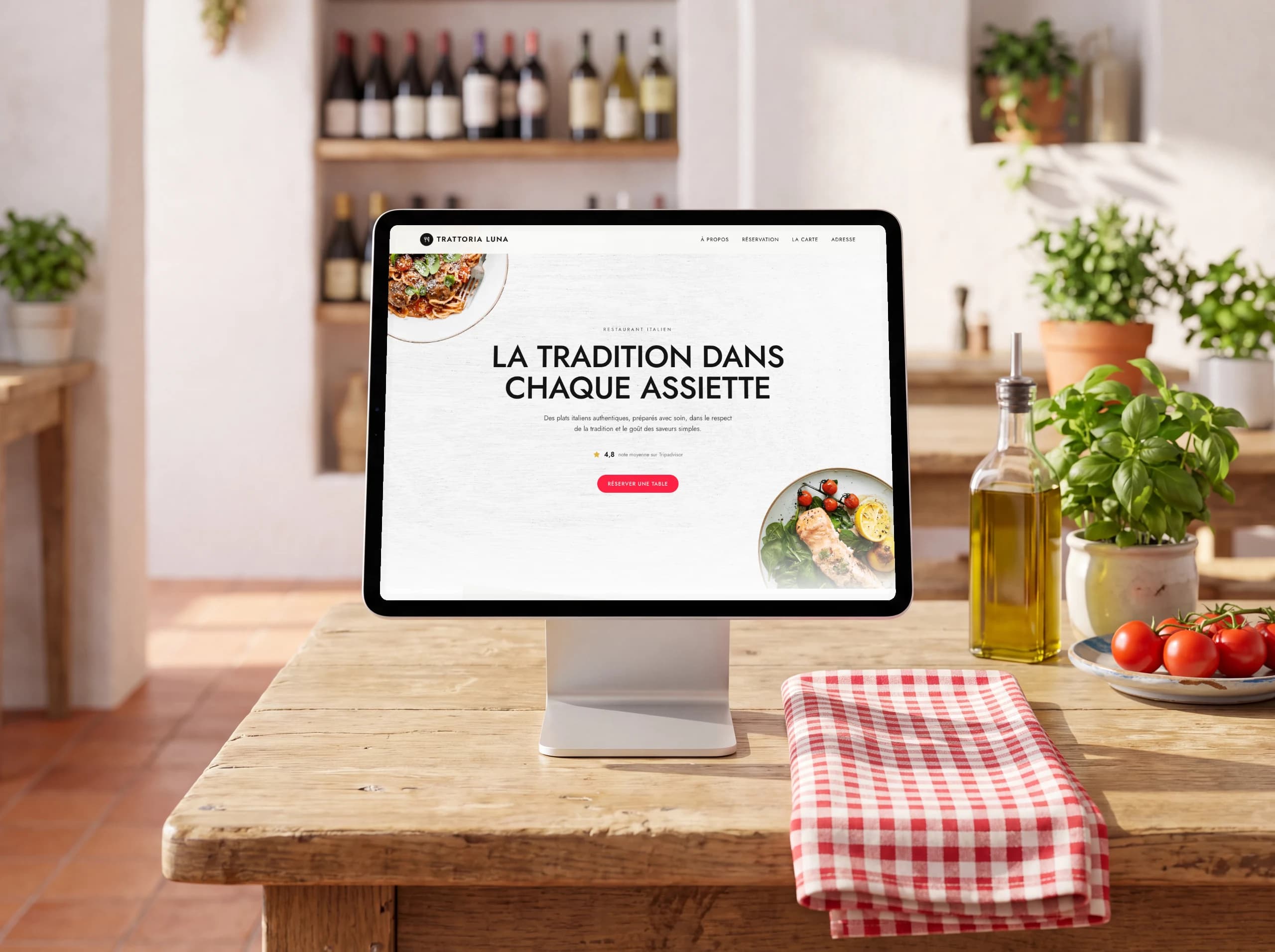 Trattoria Luna, site de démonstration pizzeria & trattoria conçu par Reflect Studio